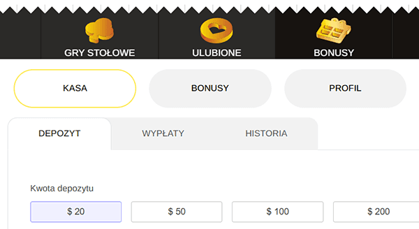 Otwórz sekcję „Wpłata” Otwórz sekcję „Wpłata”